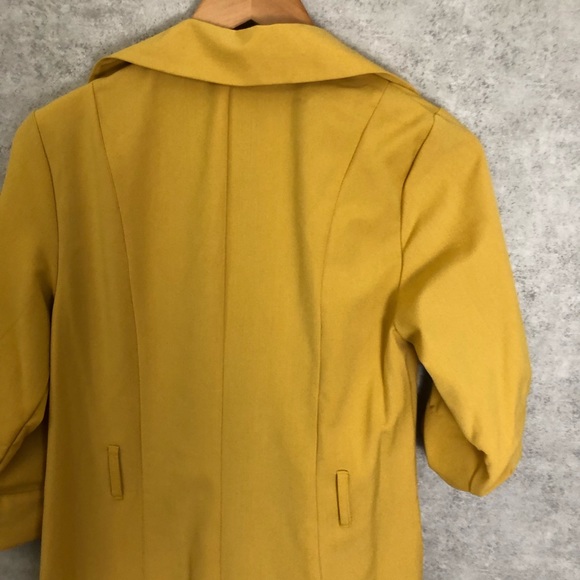 Sharagano Mustard Yellow Duster Open Style Jacket - Picture 6 of 6